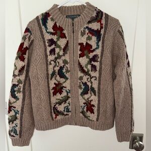 vintage '90's Icelandic wool blend cardigan sweater sz L EUC LN
